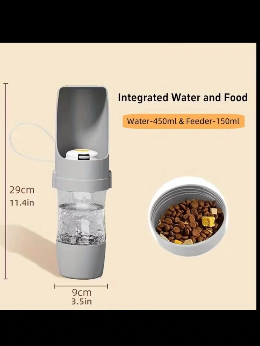 Portable Dog Water Bottle & Food Container- Mint Green